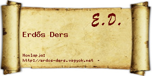 Erdős Ders névjegykártya